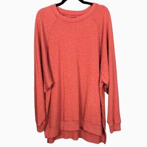 American Eagle Oversized Sweatshirt Large Soft Cozy Loungewear Coral Pullover